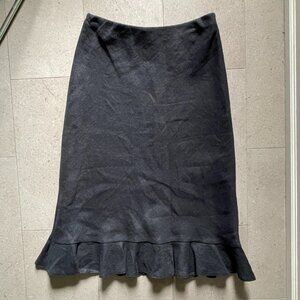Laura Ashley Black 100% Skirt w/ Bottom Ruffle-Fully lined-Size 12